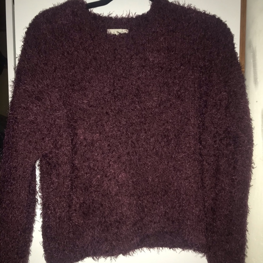 Red fuzzy sweater